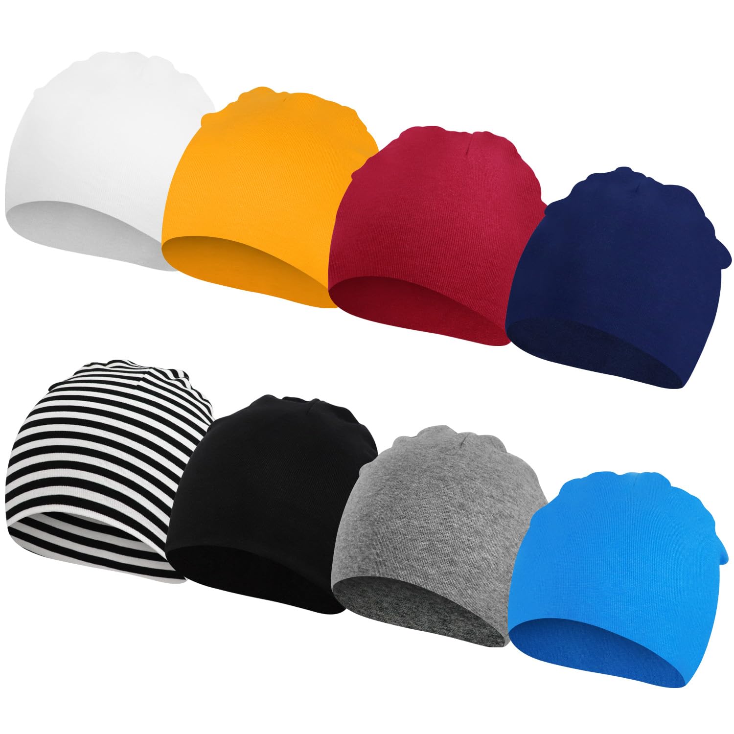 DRESHOW BQUBO 8 Pack Baby Hat Beanies Infant Toddler Hats for Boys Newborn Soft Cute Knit Hospital Hats for Babies Boys Beanie Cap
