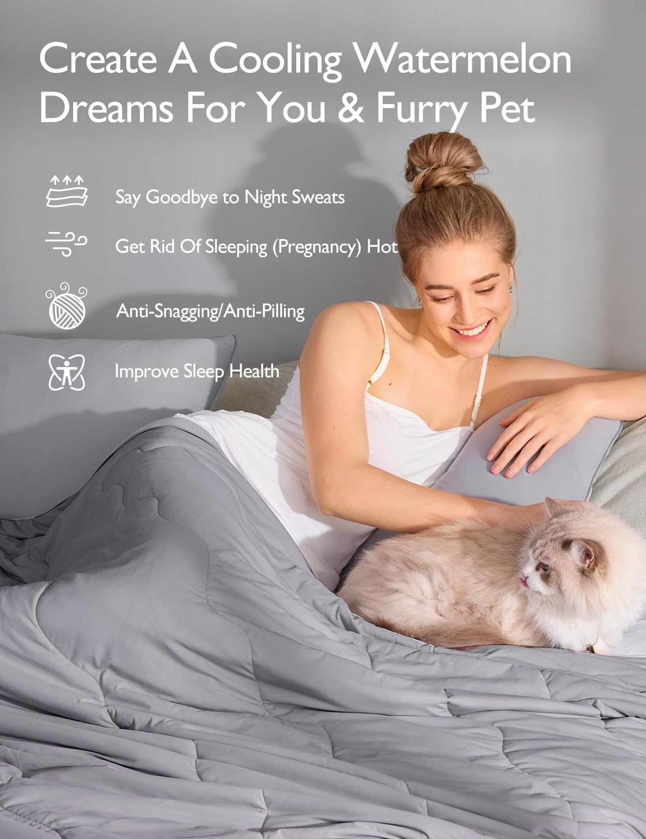 Momcozy Life CoolMurm Cooling Comforter for Hot Sleepers, Queen 90"x90"