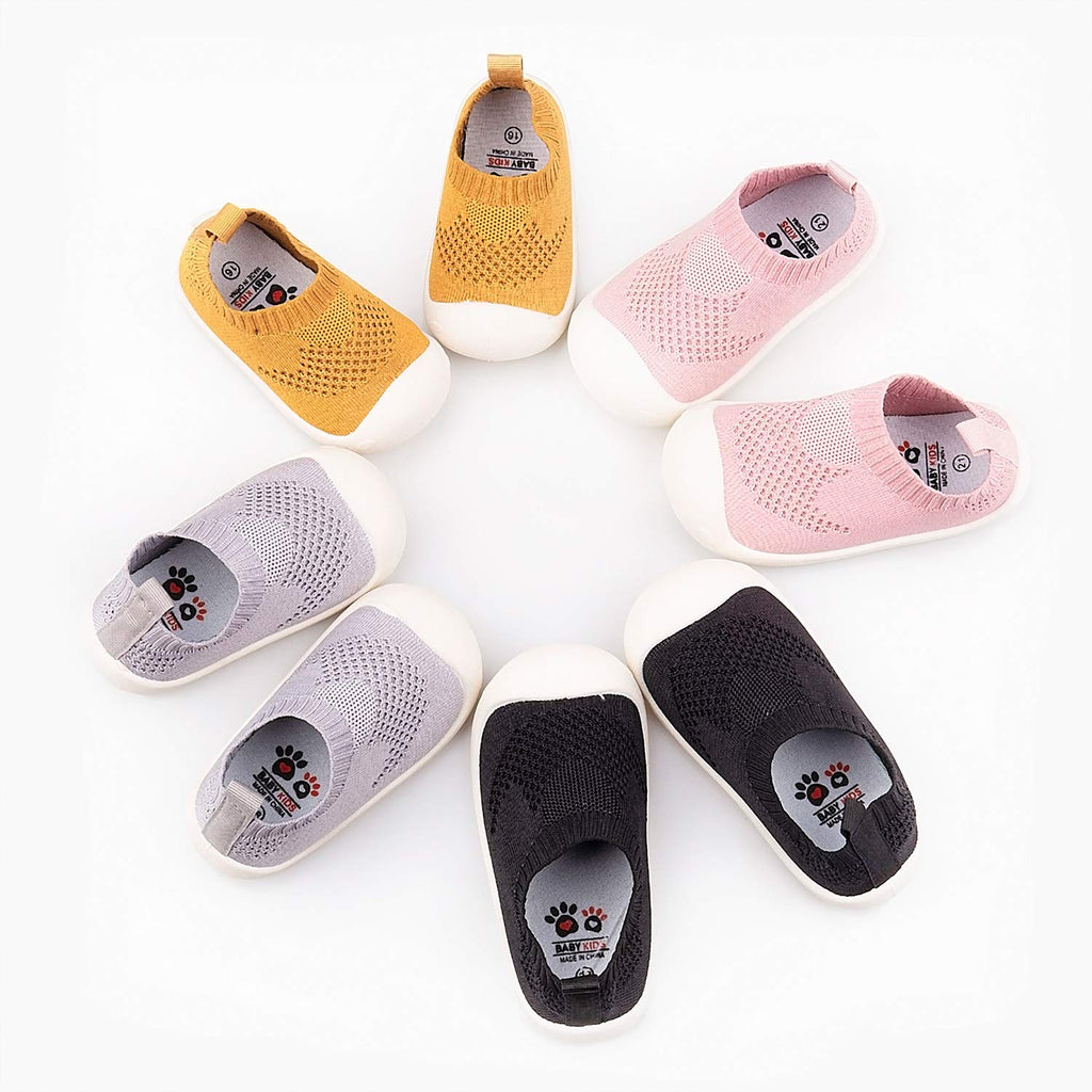 Charrost Toddler Sneakers Lightweight Breathable Runners Wide Toe Box Active Kids Dream Shoes Black 12-18 Months Size 6T