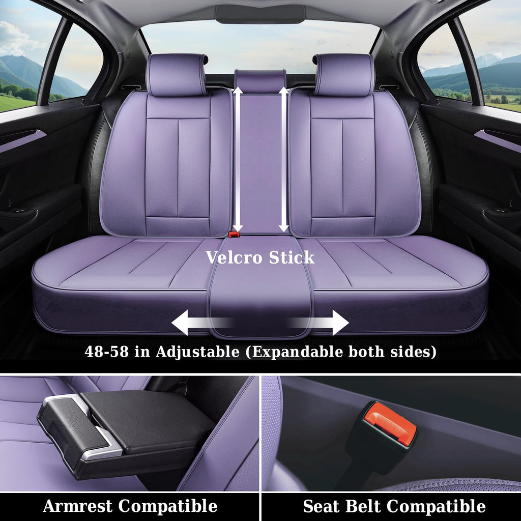 Coverado Car Seat Covers, Seat Covers for Cars, Waterproof Leather Auto Seat Protectors, Leather Car Seat Cushion, Car Interiors Accessories Universal Fit for Most Cars