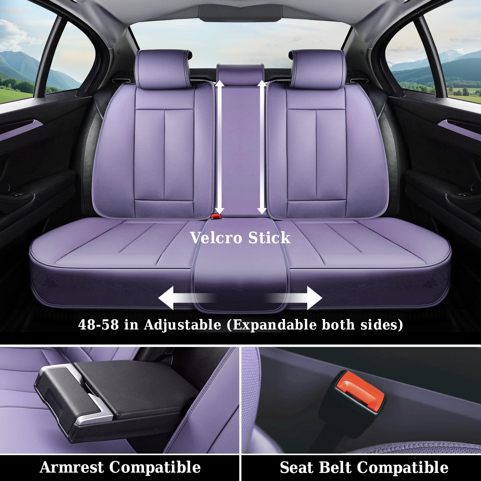 Coverado Car Seat Covers, Seat Covers for Cars, Waterproof Leather Auto Seat Protectors, Leather Car Seat Cushion, Car Interiors Accessories Universal Fit for Most Cars