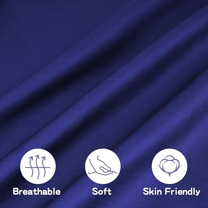 Organic Cotton Toddler Pillowcase 2 Pack, 14 x 20 Travel Pillow Case Cover for Babies, Kids, Boys and Girls, Soft and Breathable Small Pillow Cases with Envelope Closure, Navy Blue