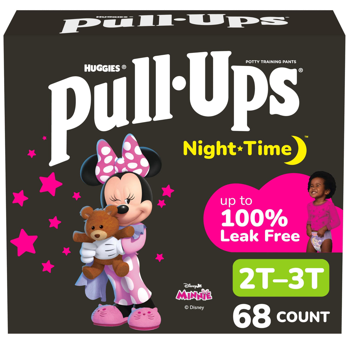 Pull-Ups Girls' Night-Time Potty Training Pants, Size 2T-3T, 68 Count