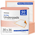 McKesson Underpads Bed Pads, Heavy Absorbency, Peach, 30 x 36 in, 60 ct