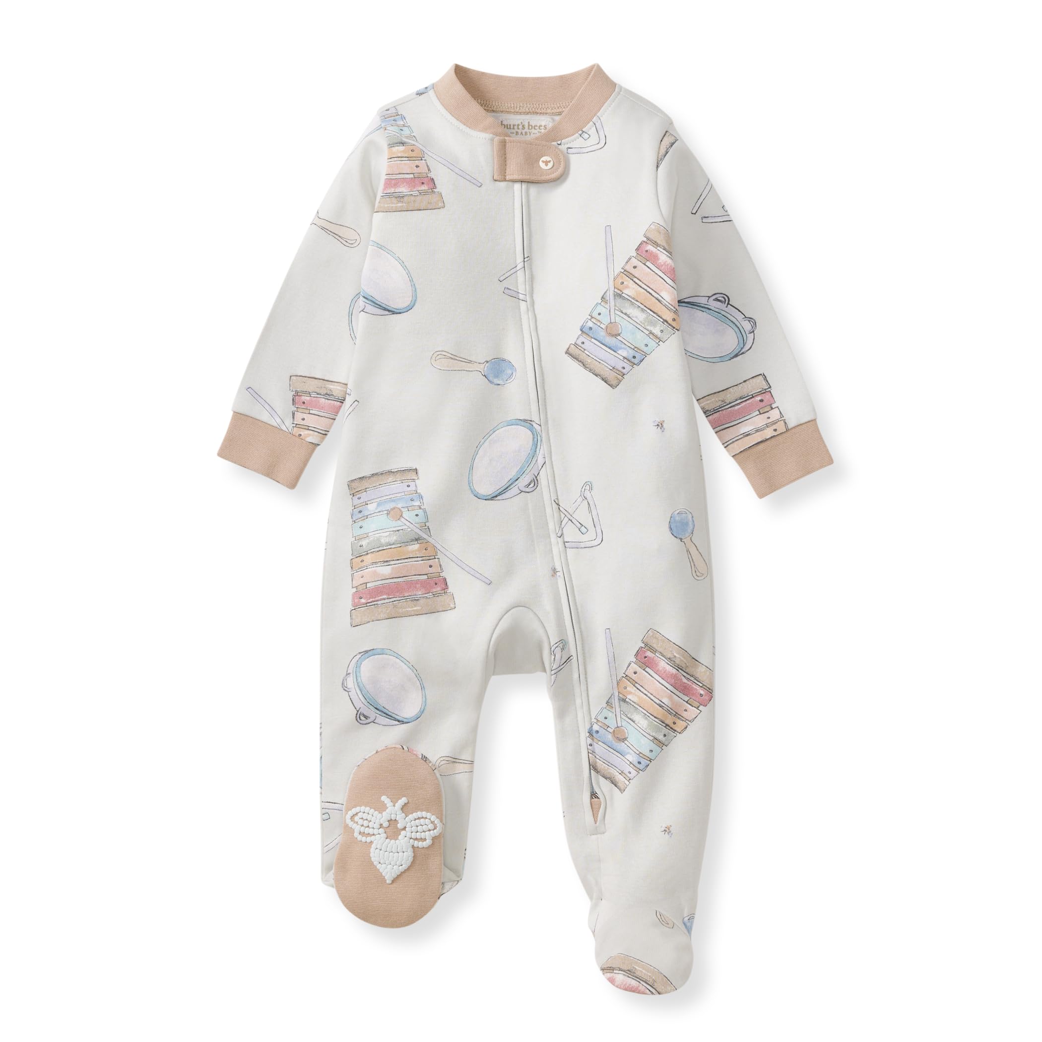 Burt's Bees Baby Boys' Organic Cotton, Sleep and Play Footed Pajamas