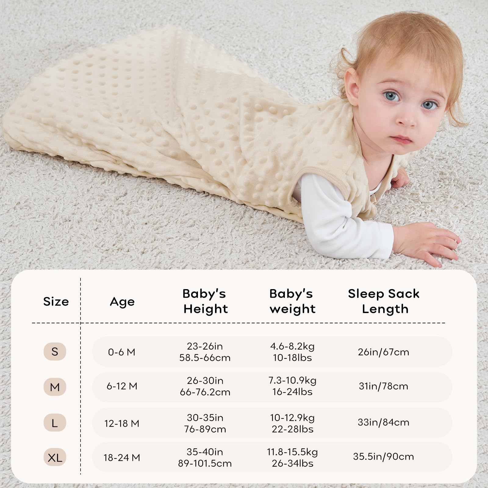 Unnivoll Fleece Baby Sleep Sack 18-24 Months with Plush Dots 1.5 Tog Baby Wearable Blanket with 2-Way Zipper Warm Sleeping Sack for Toddler Infant - XLarge, Blue&Green