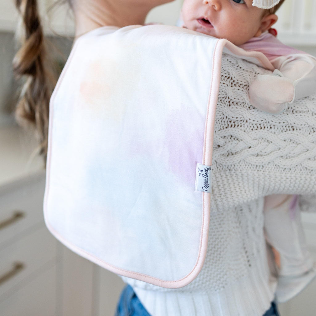 Copper Pearl Premium Baby Burp Cloths - 3-Pack Large Cotton Burp Cloths, Extra Soft Spit Up Rags with 3 Absorbent Layers, Perfect for Baby Boy and Baby Girl Gifts
