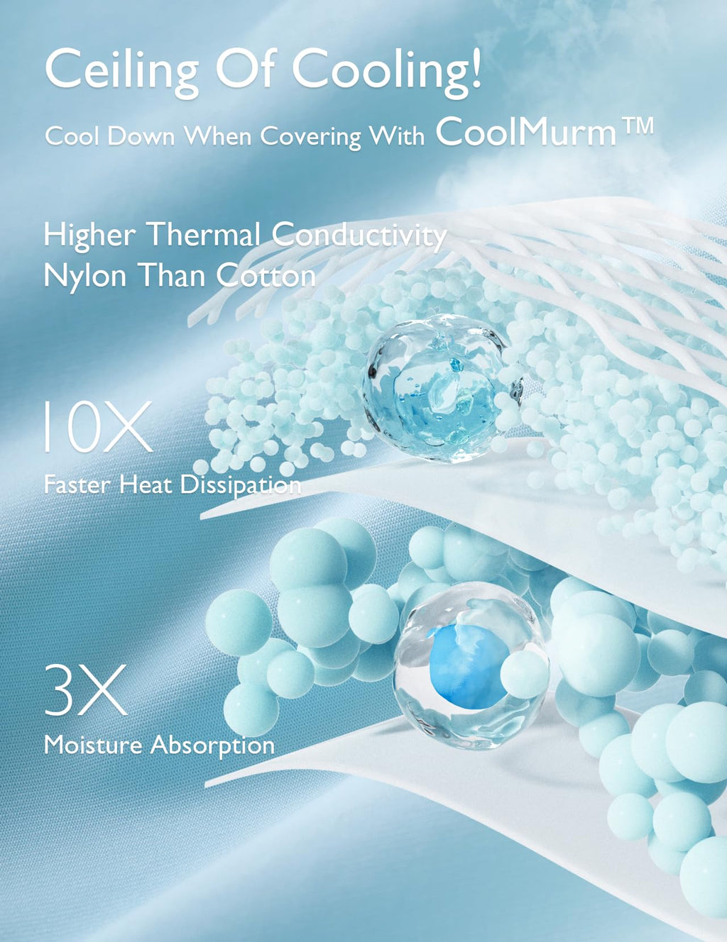Momcozy Life CoolMurm Cooling Comforter for Hot Sleepers, King/Cali King 106"x90" Soft Breathable Pregnancy Cooling Blanket, 3-Second Cooling, 8 Hours+ Stay Cool All Night, Deep Light Blue