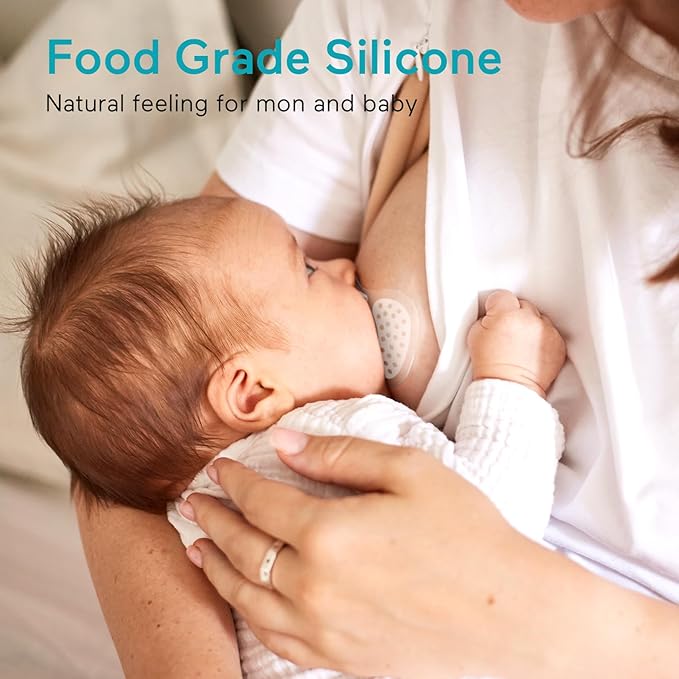 Paruu Contact Nipple Shields, Butterfly Breastfeeding Nipple Shields for Protecting Flat or Inverted Nipples, 100% Food-Grade Silicone, Made Without BPA/BPS, Include Carry Case (17mm)