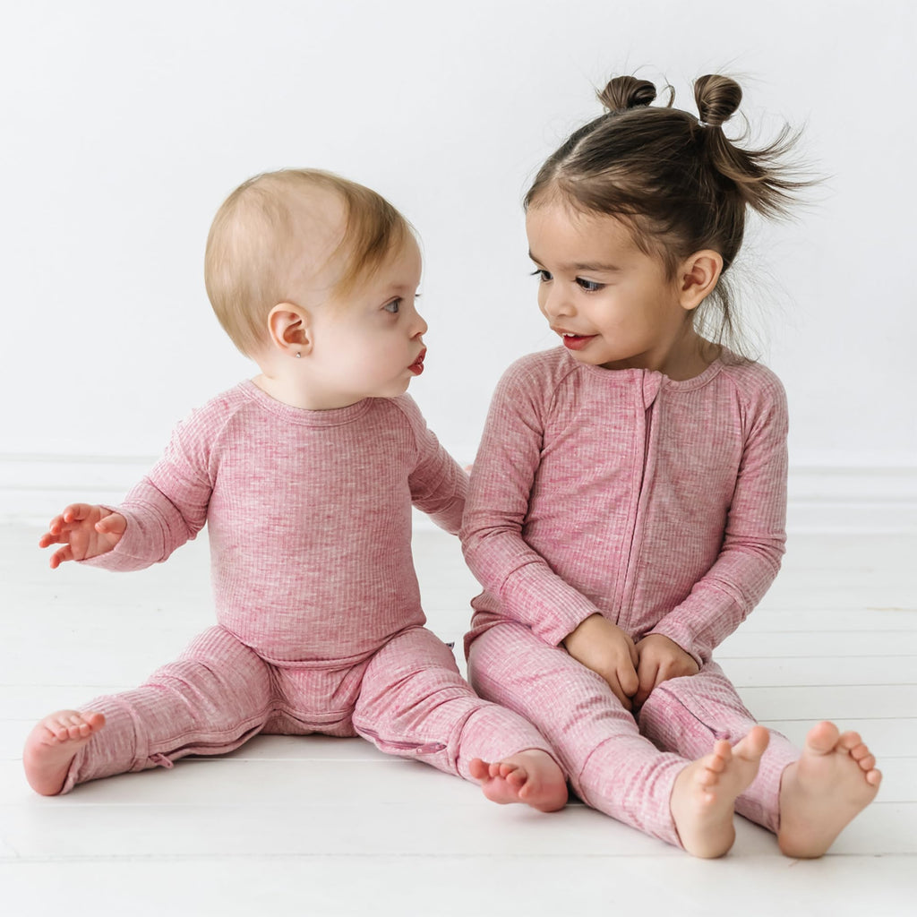 Little Sleepies Baby Pajamas, Heather Mauve, 0-3M