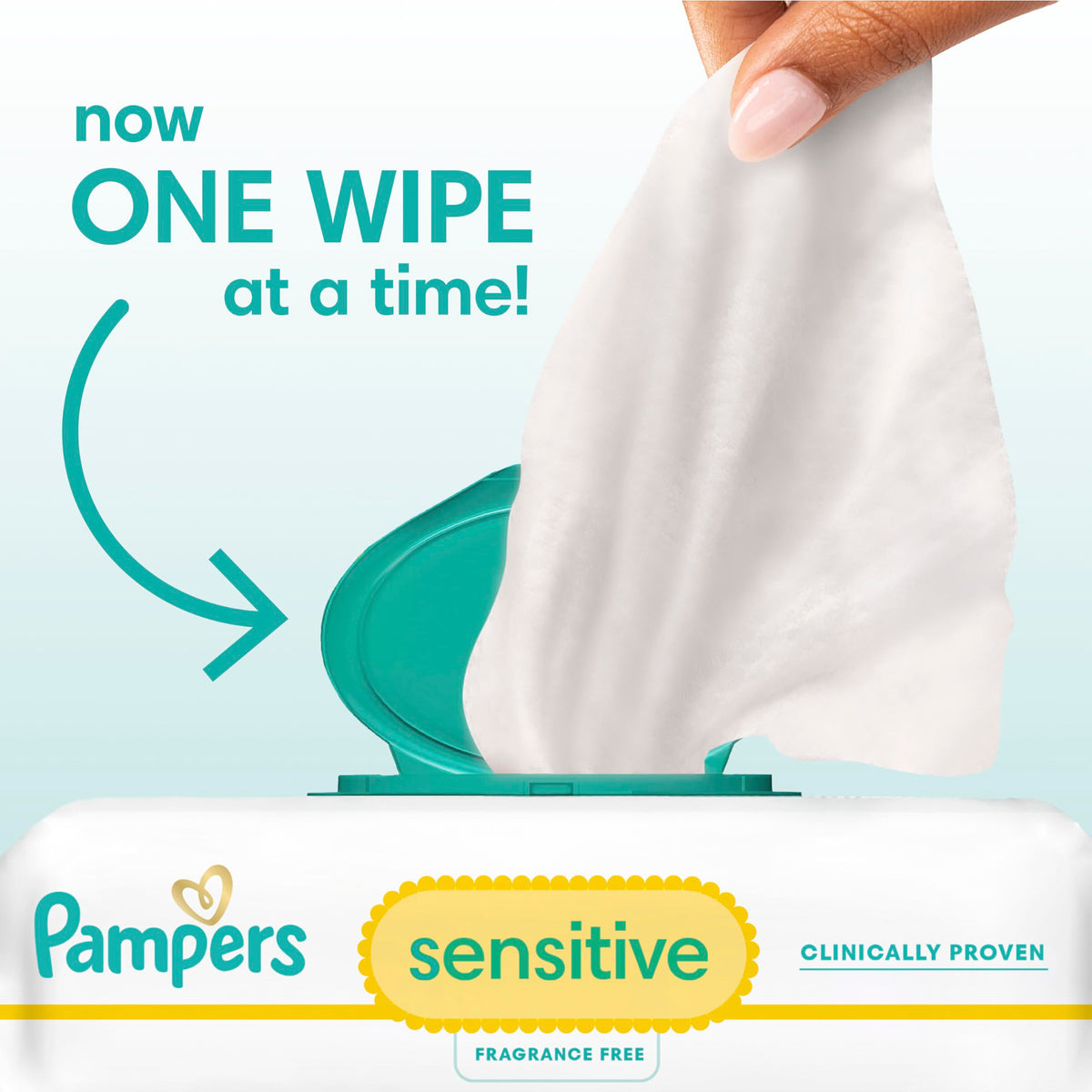Pampers Sensitive Baby Wipes, Clinically Proven, Fragrance Free, Unscented, Water Based, Hypoallergenic Baby Wipes, Multi-Use Wipe, Hand Wipe 672 Total (12X Flip-Top Packs)
