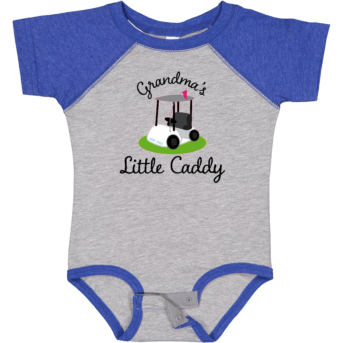 inktastic Grandma's Little Caddy Golf Baby Bodysuit 12 Months Baseball Heather and Royal 22b10