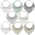 KeaBabies 8pk Organic Baby Bandana Bibs for Drooling and Teething (Nordic)