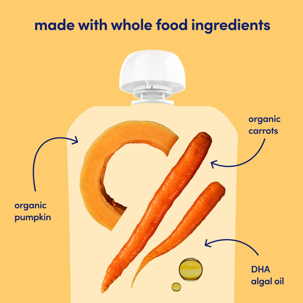 Cerebelly Organic Baby Food Pouches, Carrot Pumpkin Veggie Puree, 12ct