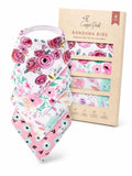 Copper Pearl Baby Bibs for Baby Boy or Girl – Bandana Drool Bibs for Teething, Absorbent Bibs for Eating, Newborn to Toddler, 4 Pack, Bloom