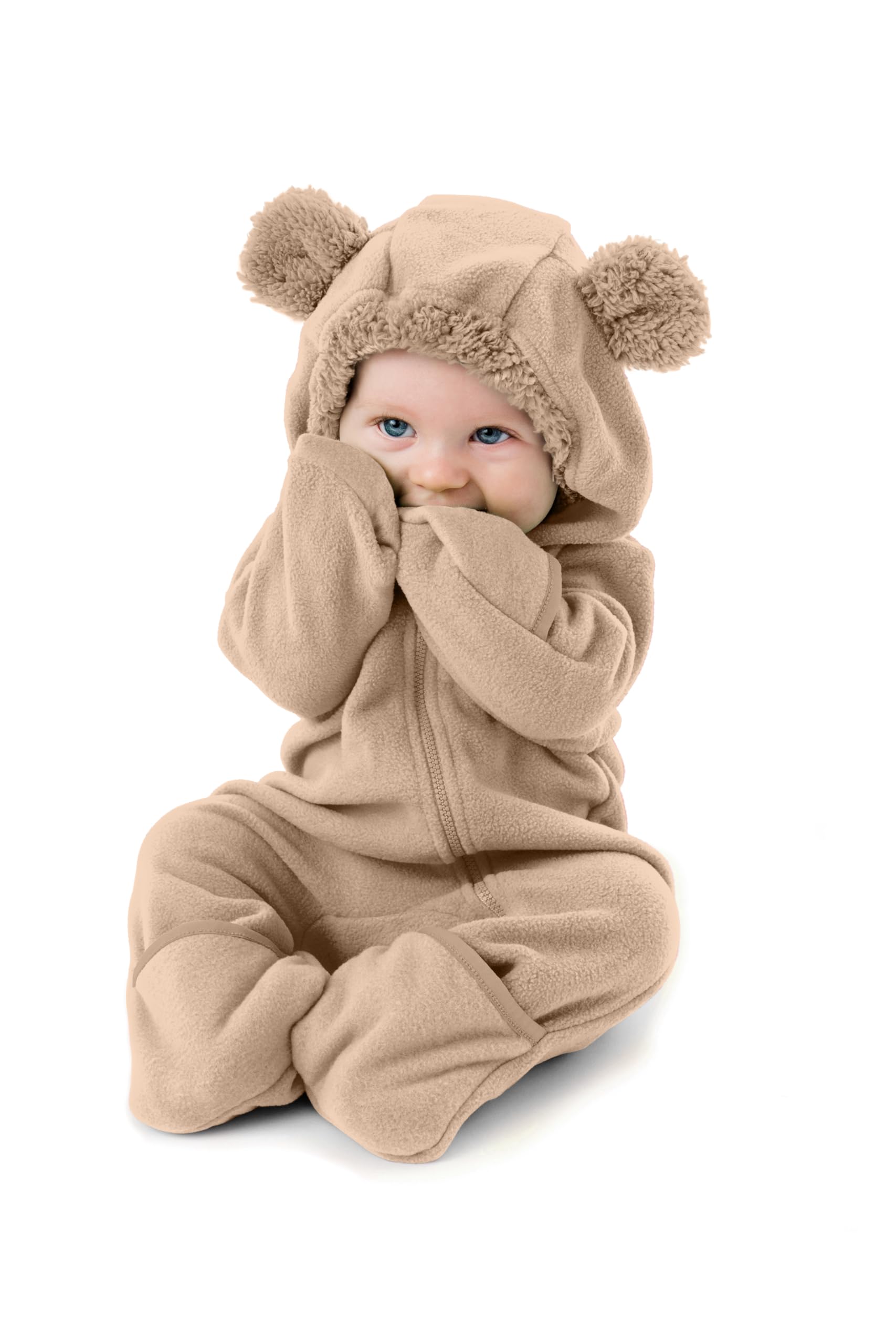 Cuddle Club Fleece Baby Bunting Bodysuit – Infant One Piece Kids Hooded Romper Outerwear Toddler Jacket