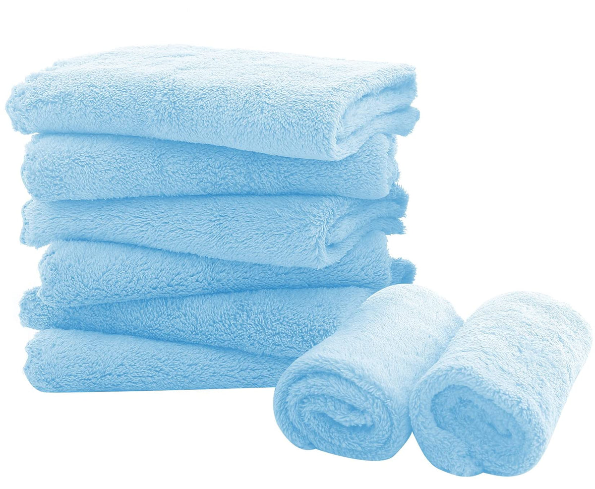 Spotted Play 16 Pack Burp Cloths for Baby - 20" x 10" Ultra Absorbent Coral Fleece Burping Cloths, Newborn Towel - Milk Spit Up Rags - Grey