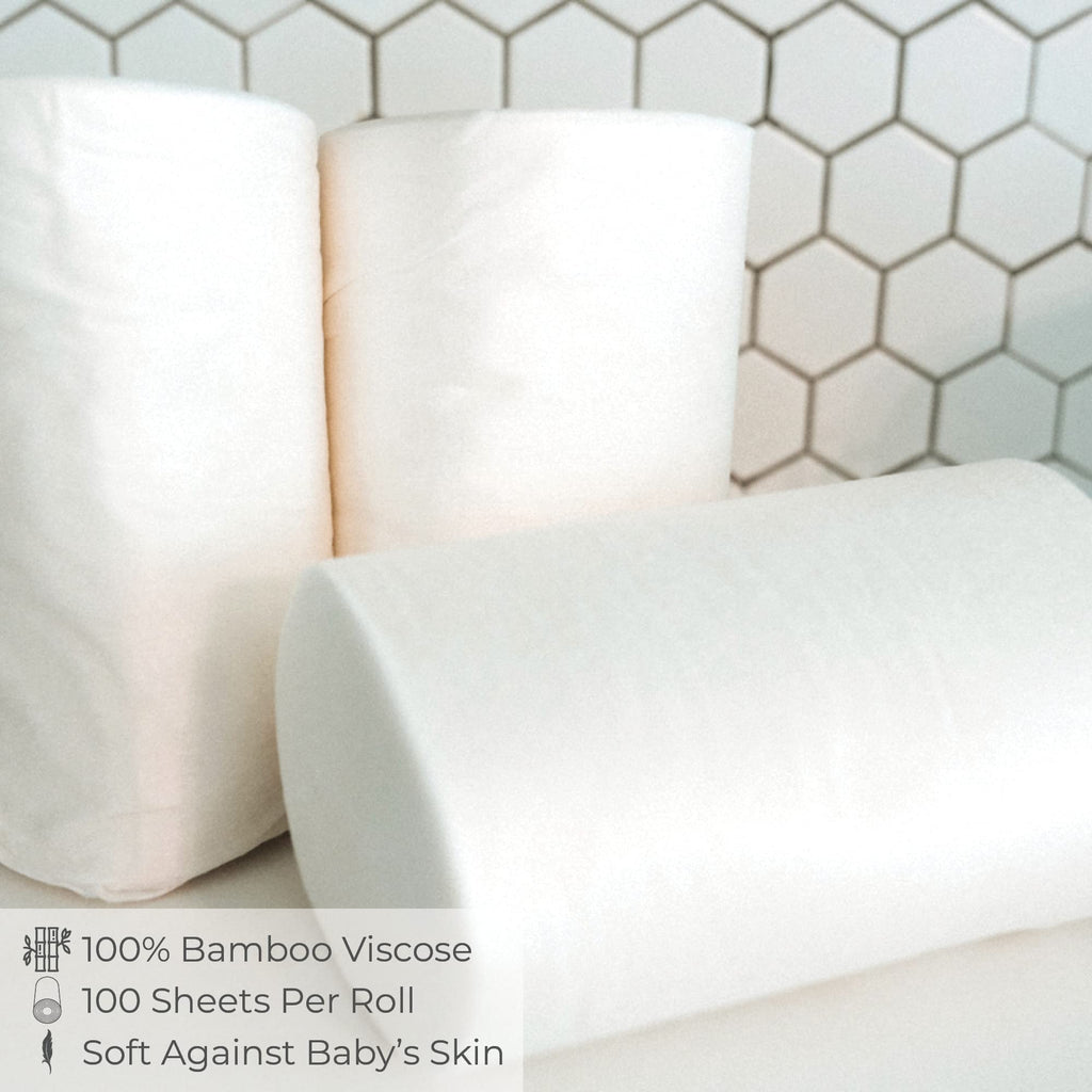 Diaper Liners for Cloth Diapers, 100 Disposable Sheets Per Roll, Made of Soft Material, by Nora's Nursery