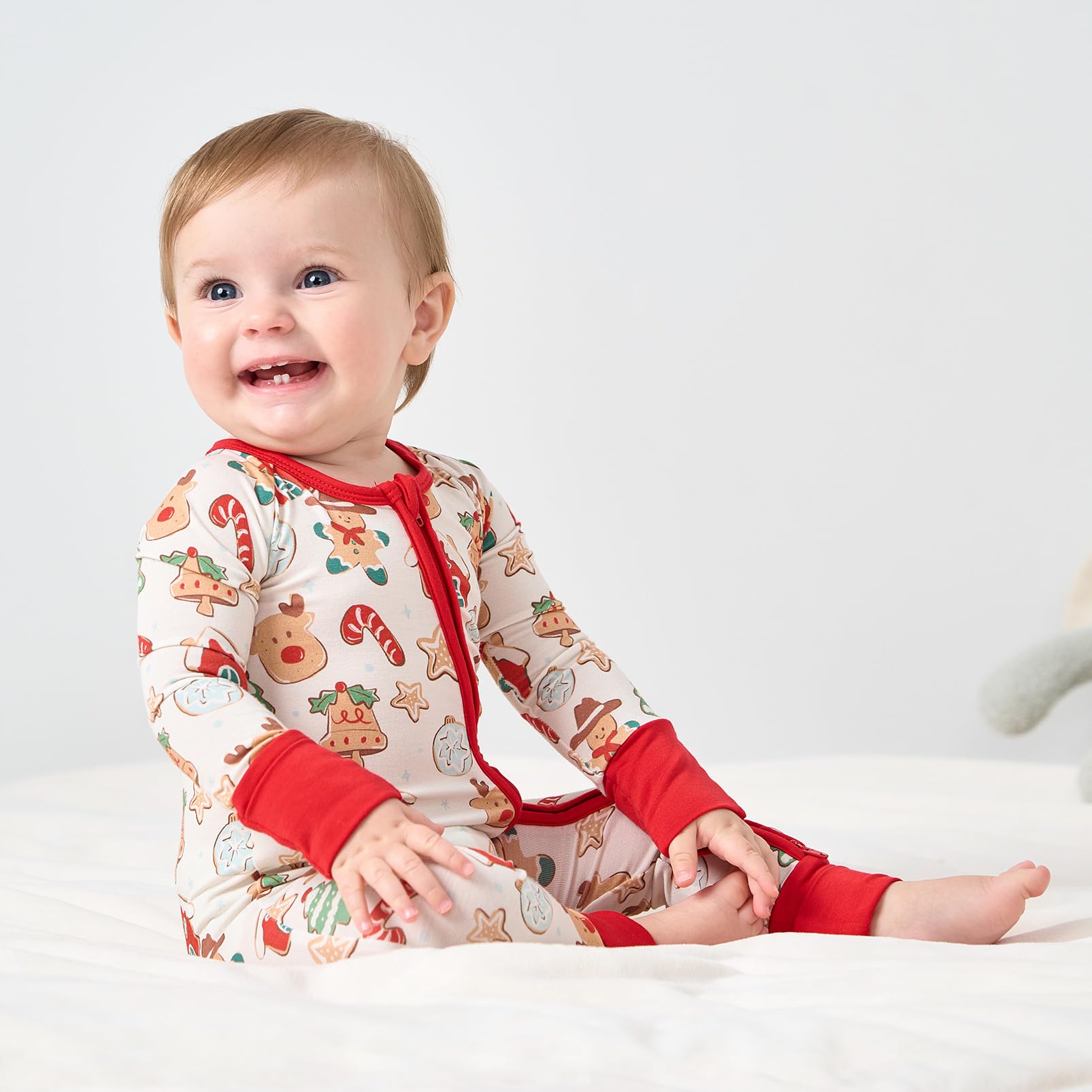 pureborn Baby Sleeper Viscose from Bamboo Zipper Footies Christmas 6-12M