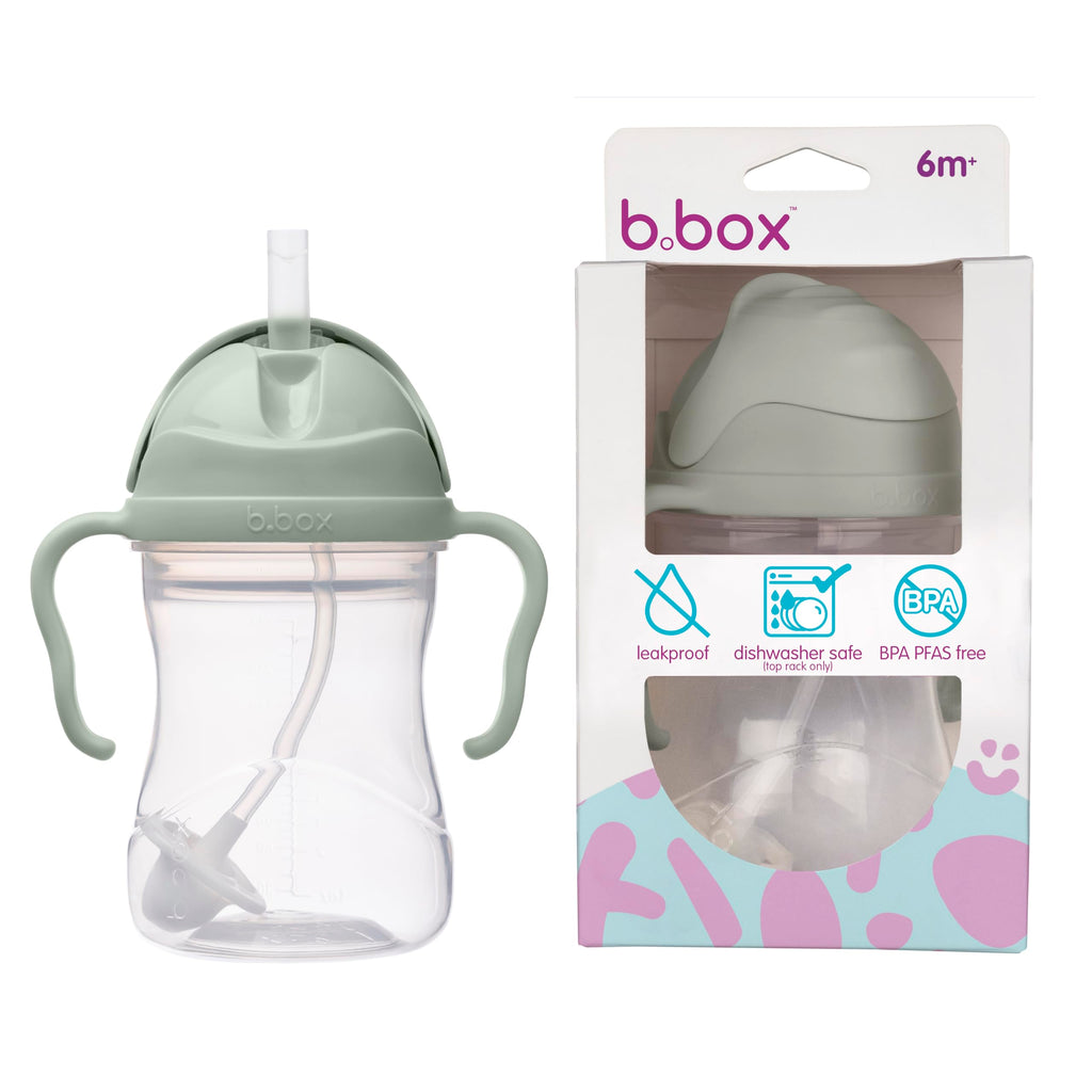 b.box Sippy Cup with Weighted Straw, Toddler Straw Cup, Spill Proof, 8oz