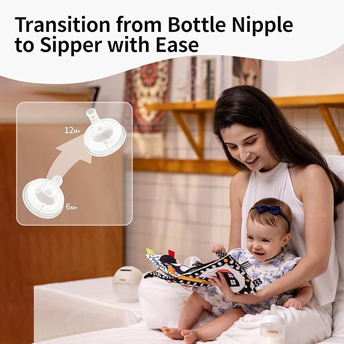 Pigeon Natural Weaning Silicone Sipper Conversion Kit - Smooth Toddler Transition Set | Includes Soft Sipper, Weighted Straws, and Cleaning Brushes | Ideal for Ages 6 Months+