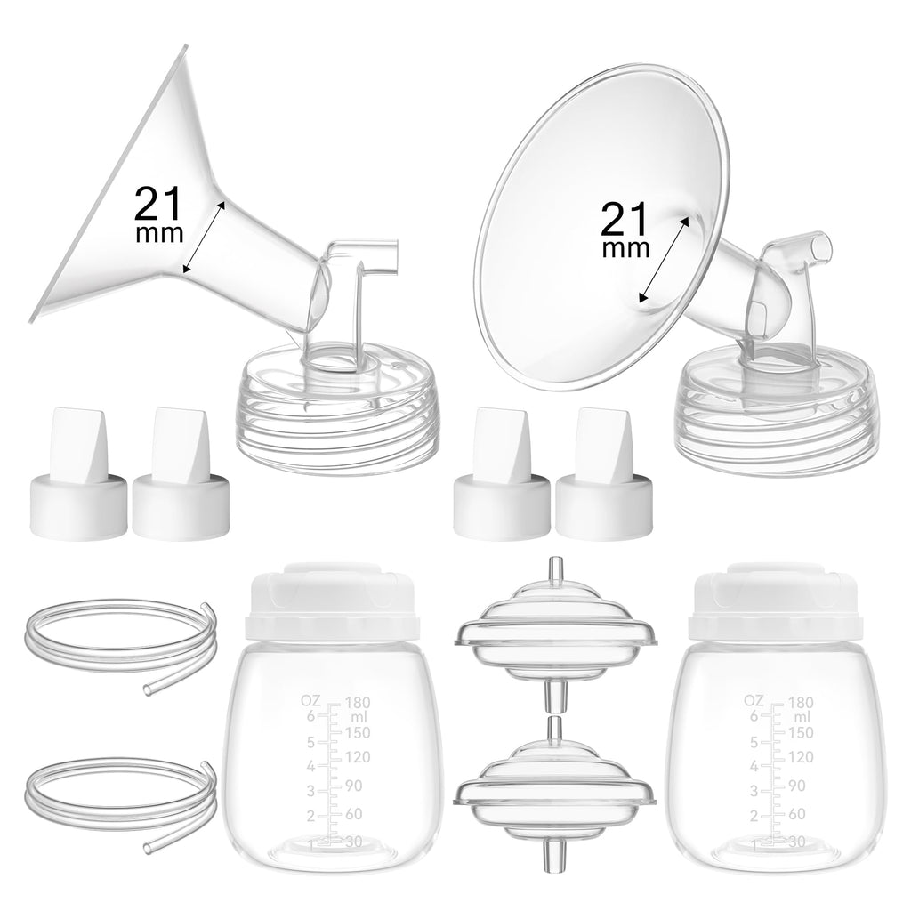 TOVVILD 21mm Replacement Pump Parts for Spectra S1 S2 9 Plus Synergy Gold Includes Flange Duckbill Valve Tubing Backflow Protector Bottle,Compatible with Motif Luna Cimilre Ameda MYA Pump
