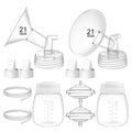 TOVVILD 21mm Replacement Pump Parts for Spectra S1 S2 9 Plus Synergy Gold Includes Flange Duckbill Valve Tubing Backflow Protector Bottle,Compatible with Motif Luna Cimilre Ameda MYA Pump