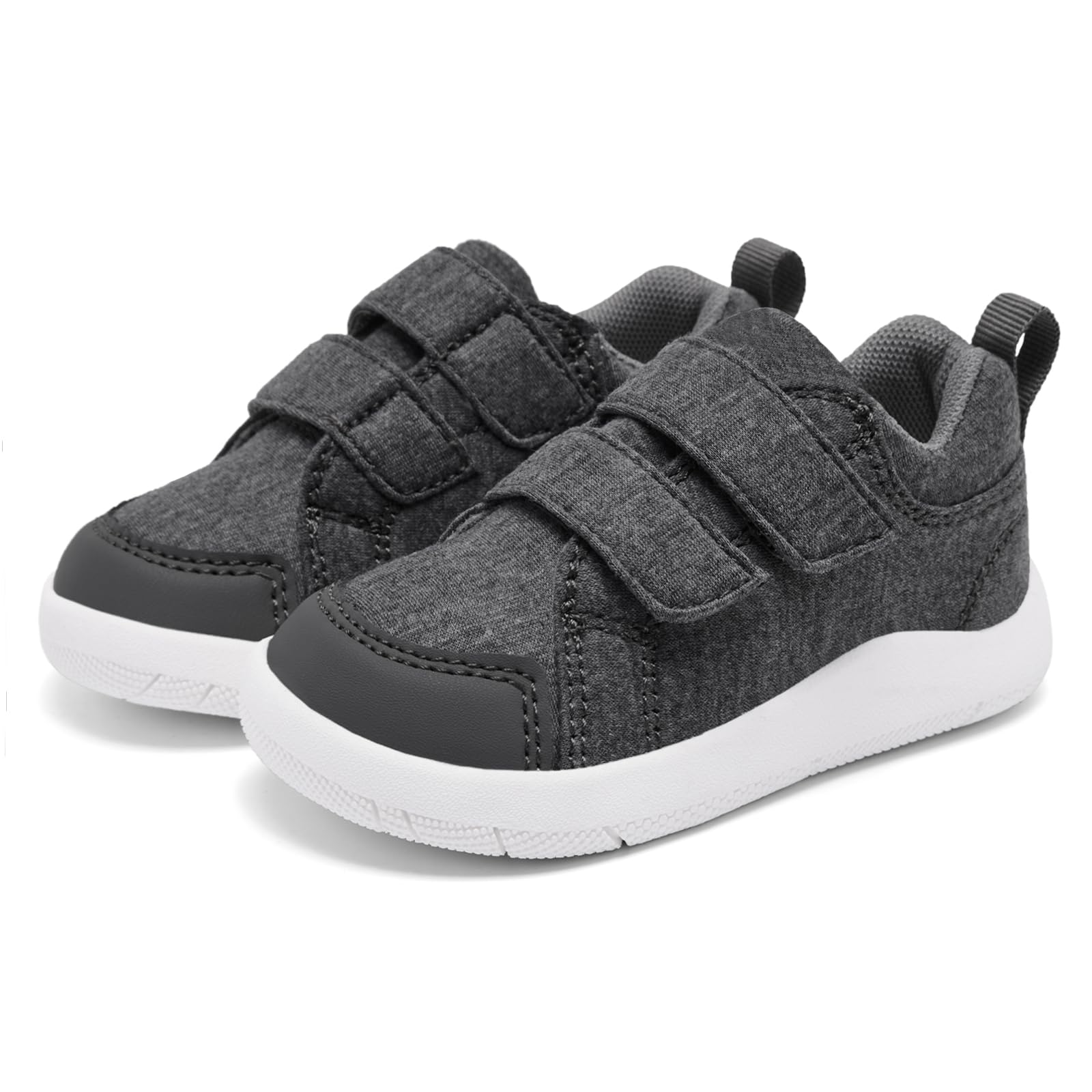 MORENDL Toddler Boy Shoes Baby Wide Toe Box Barefoot Shoes Boys Walking Shoes Non-Slip Minimalist Sneakers Comfort Zero Drop Tennis Outdoor Activities Mix Darkgrey 18-24 Months