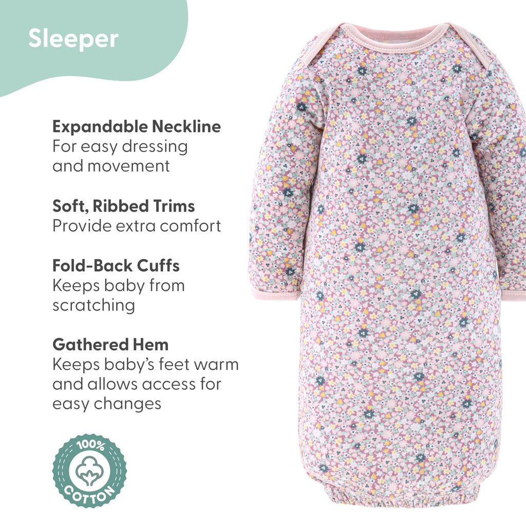 The Peanutshell Baby Layette Gift Set for Girls - 16 Piece New Born Girl Gift Set, Baby Clothes & Newborn Essentials Must Haves - Newborn Clothes 0-3 Months - Prairie Floral