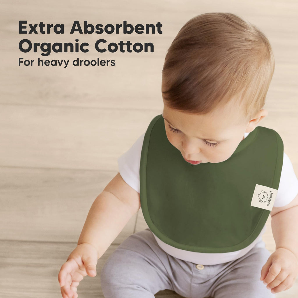 KeaBabies 8-Pack Organic Baby Bibs for Drooling and Teething (Sahara)