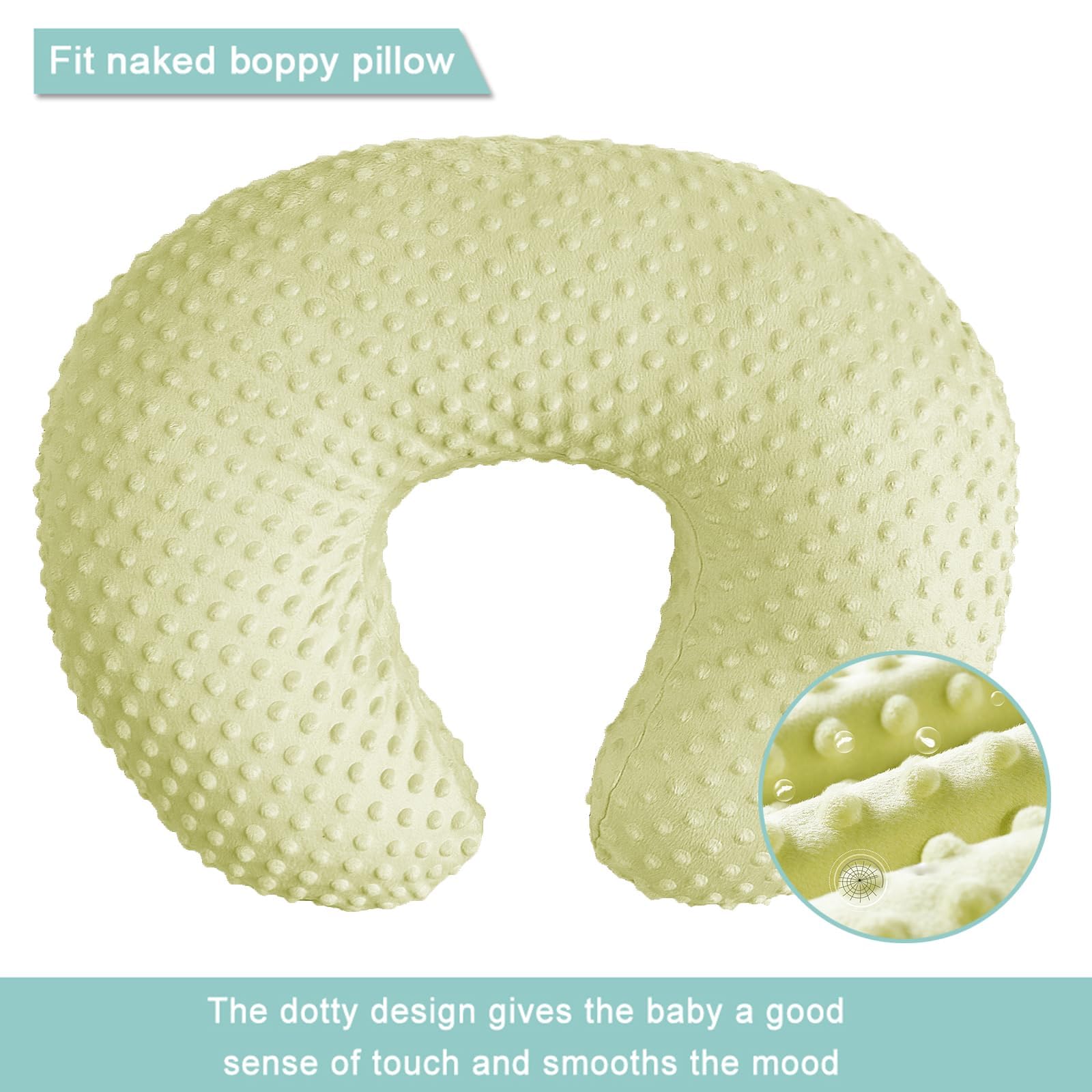 iEvolve Minky Nursing Pillow Cover Breast Feeding Pillow Cover Slipcover U Shape for Baby Boy Girl,Cover Only(Mustard)