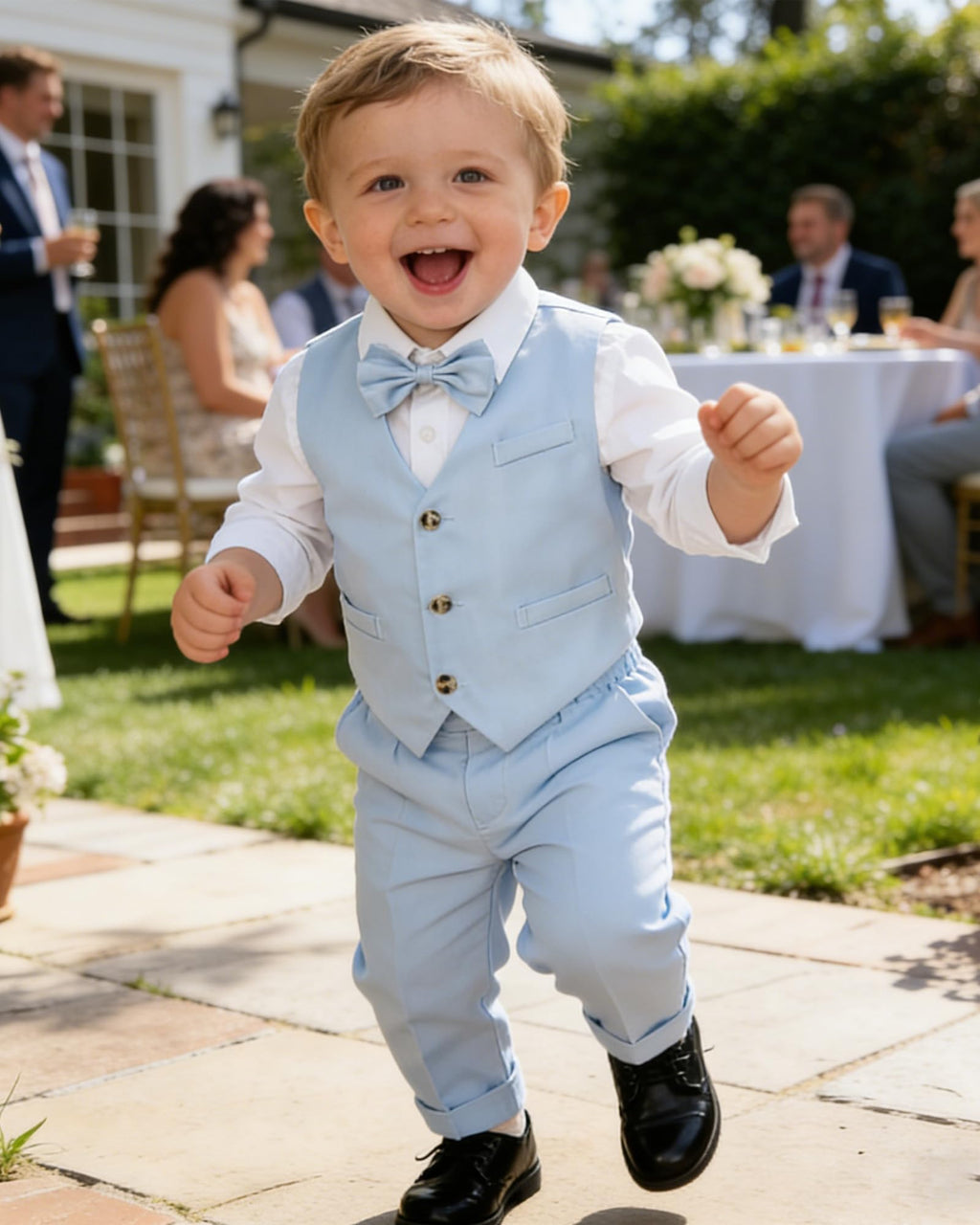 SANGTREE Boys Cotton Linen Formal Suit Linen Blue 6-7 Years=Tag 150