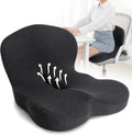 Memory Foam Seat Cushion, Chair Cushion for Office Chair, Car Seat, Relieving Pressure Tailbone Sciatica Back Pain for Long Sitting Office Workers, Car Drivers, Black