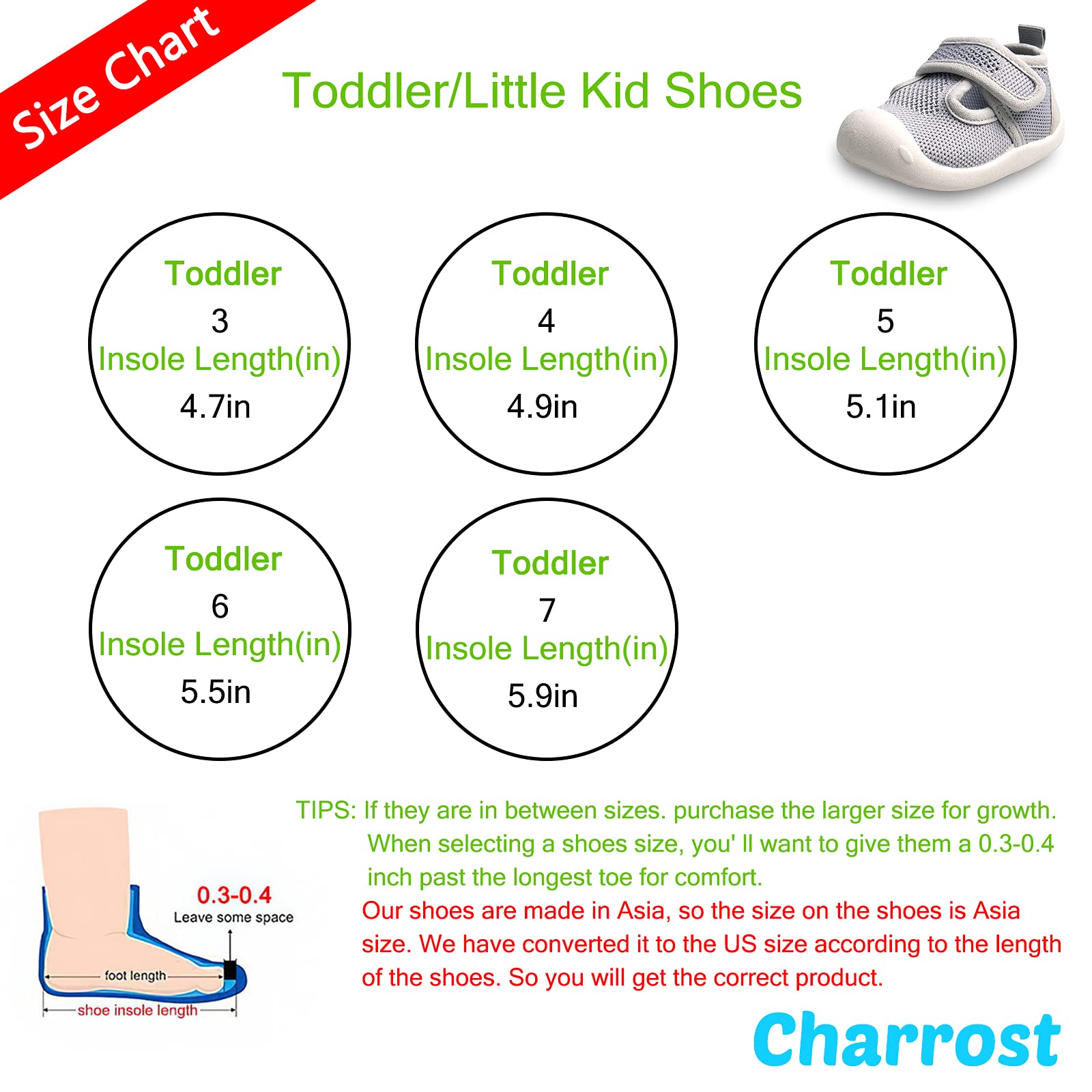 Charrost Baby Sandals Toddler Wide Toe First Walker Shoes