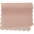 Vegan Leather Baby Changing Mat 16x30in, Wipeable, Foldable, Pink Scallop