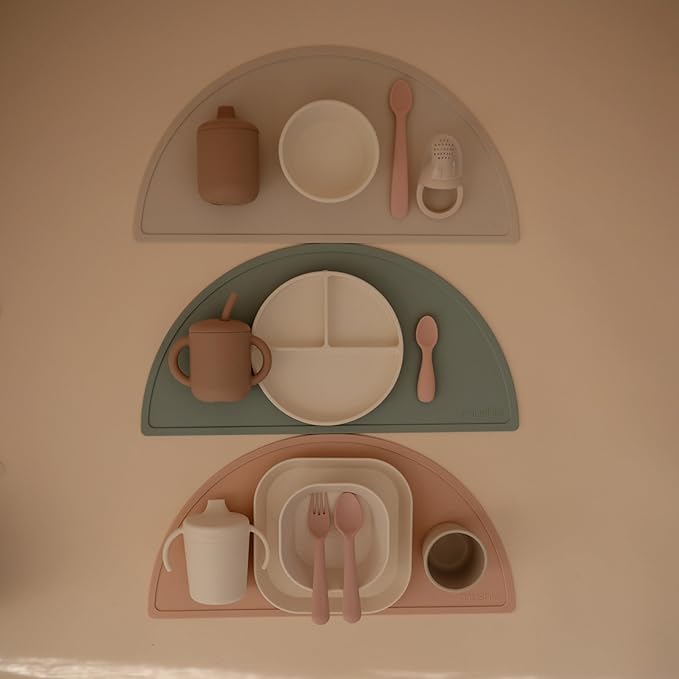 mushie Silicone Suction Plate | BPA-Free Non-Slip Design (Ivory)