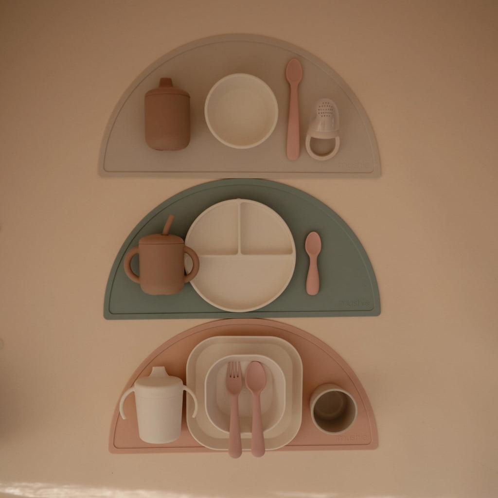 mushie Silicone Suction Plate | BPA-Free Non-Slip Design (Ivory)