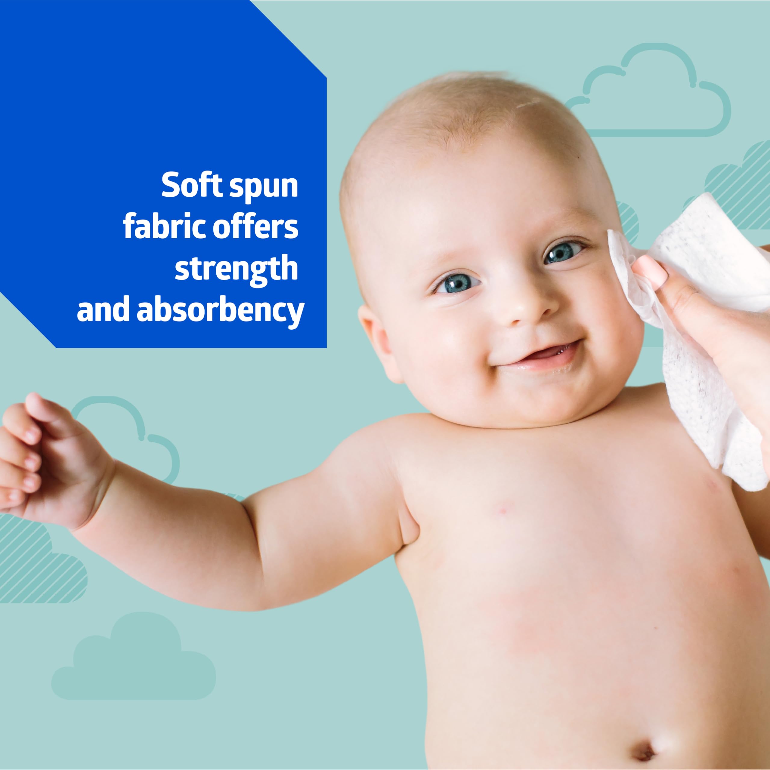 Medline Ultrasoft Disposable Dry Cleansing Cloths, Fragrance-Free, 10 x 13 inches, 50 per Bag, One Bag