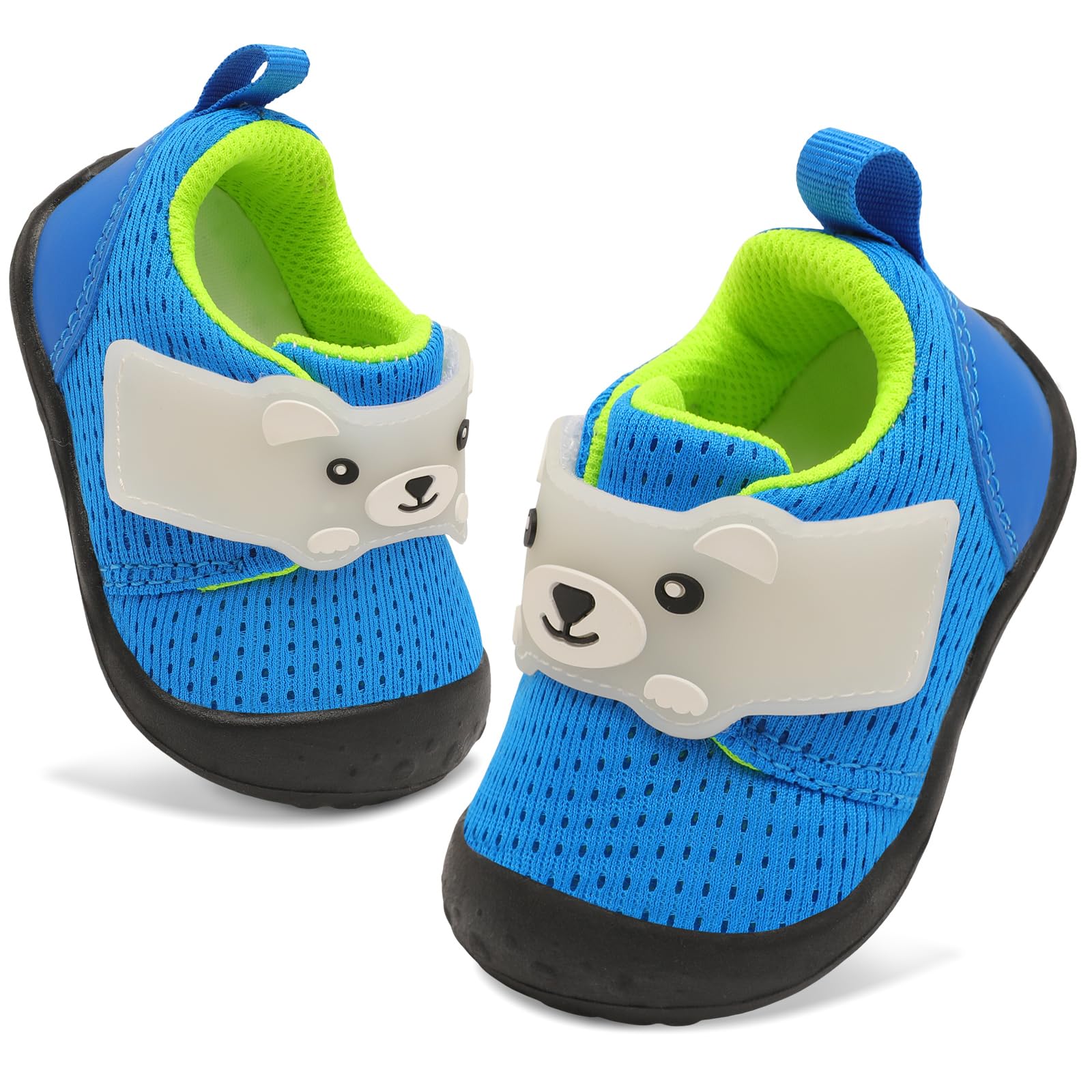FEETCITY Baby Walking Shoes Girls Boys Infant Shoes Newborn Crib Shoe Wide Toddler Barefoot Shoe Slip On Baby Sneakers 0-6 Months Blue