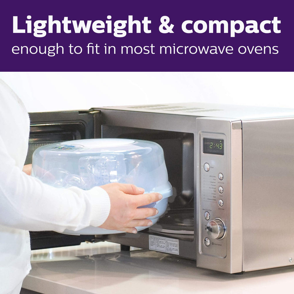 Philips Avent Microwave Steam Baby Bottle Sterilizer, 4-Bottle Capacity