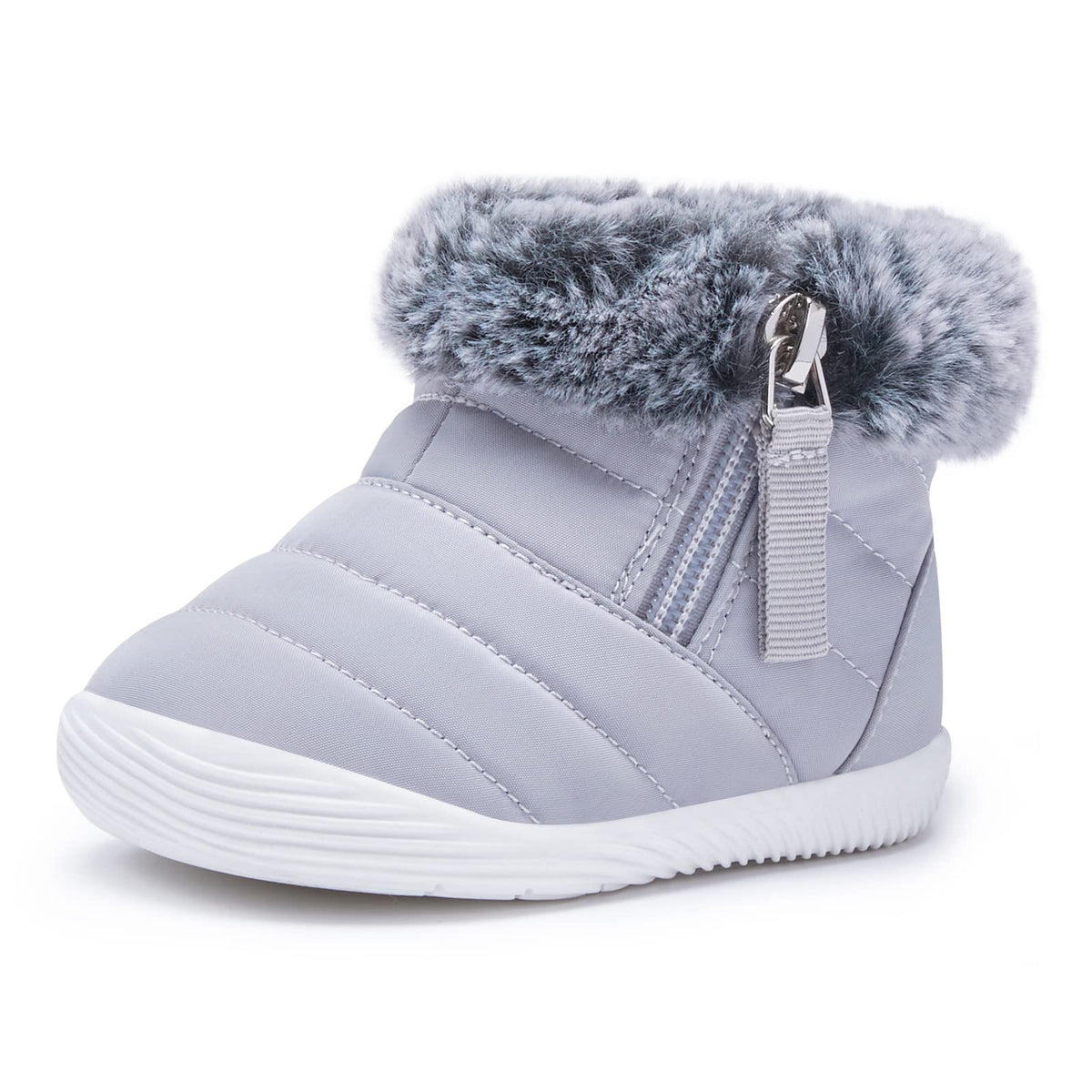 BMCiTYBM Baby Snow Boots Waterproof Infant Boy Girl Winter Booties Nonslip Lightweight Outdoor Warm Shoes for Cold Weather 6 9 12 18 24 Months Black Size 6-12 Months Toddler