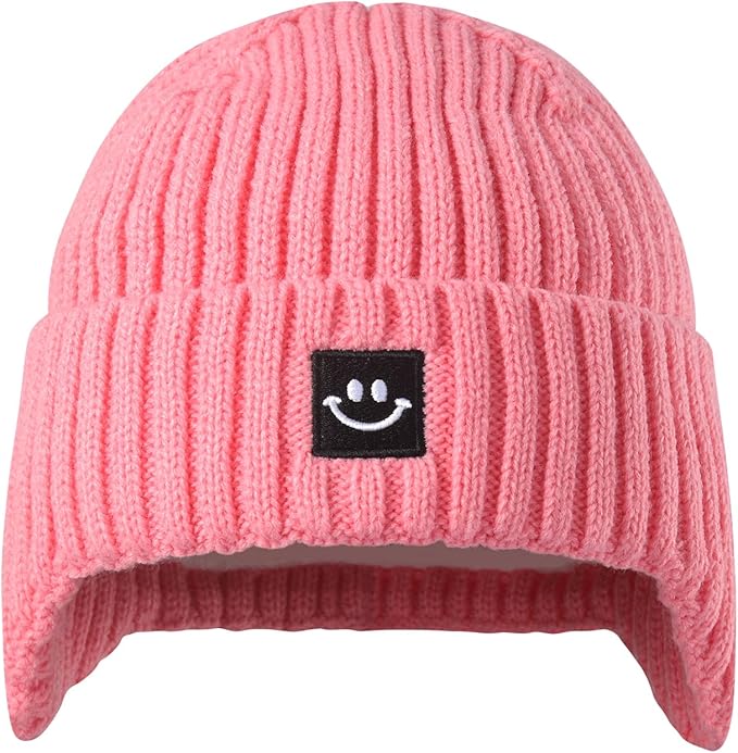 MaxNova 2 Pack Baby Beanie Toddler Winter Hat with Earflap for Girls Boys 0-8 Years