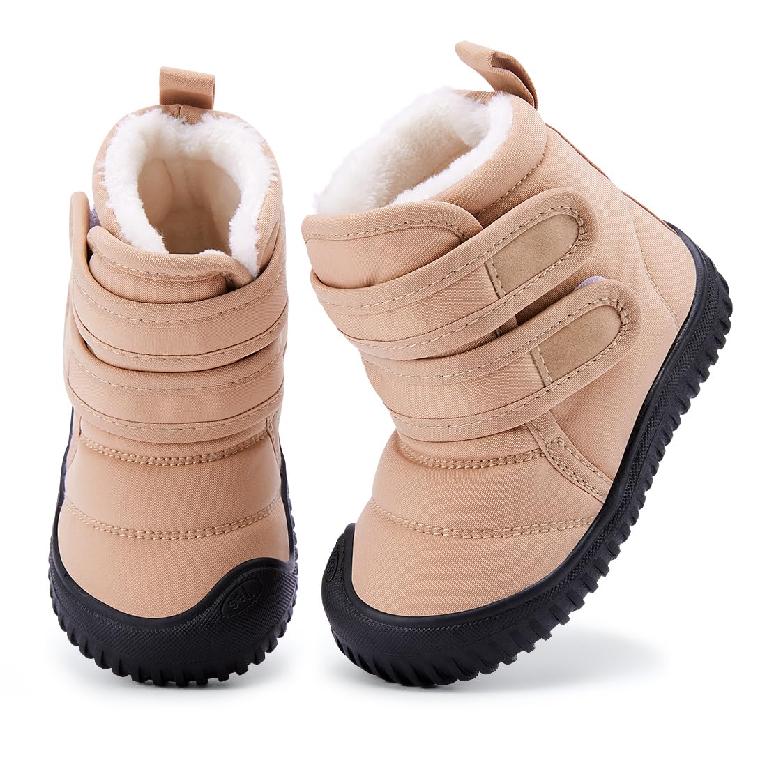 BMCiTYBM Baby Snow Boots Boys Girls Winter Infant Shoes Non Slip 6 9 12 18 24 Months Faux Fur Camel Size 6-12 Months Infant