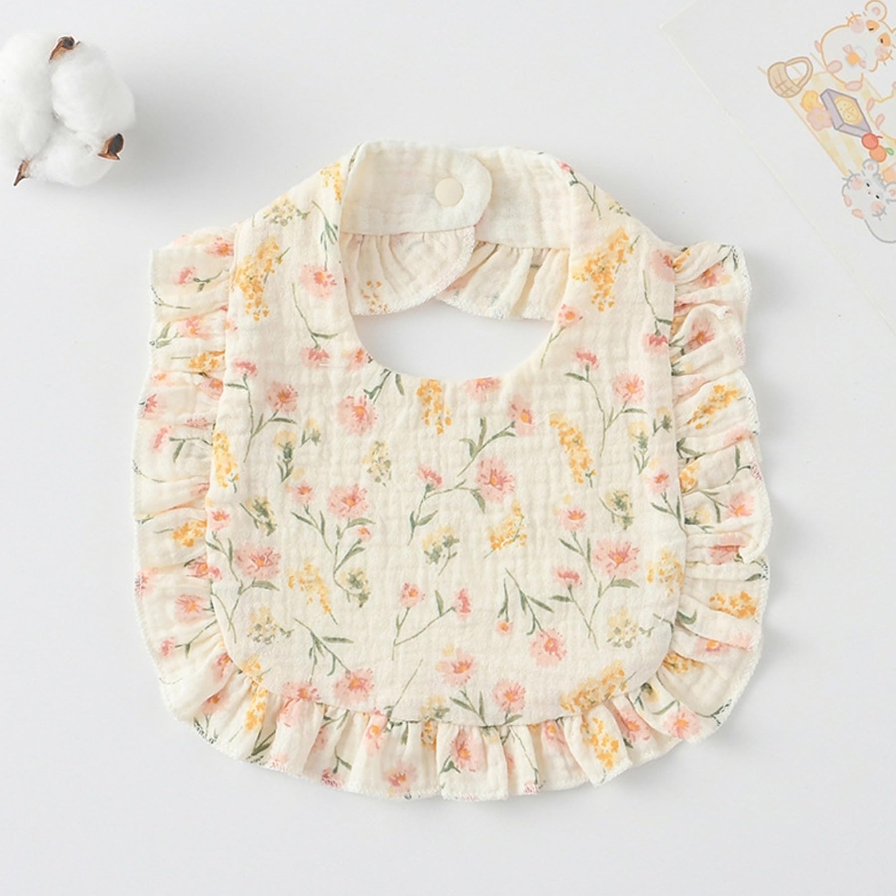 AMAWMW Muslin Baby Bibs for Unisex Boys Girls 6Pack Soft Baby Bandana Drool Bibs Adjustable Newborn Bib for Drooling & Teething