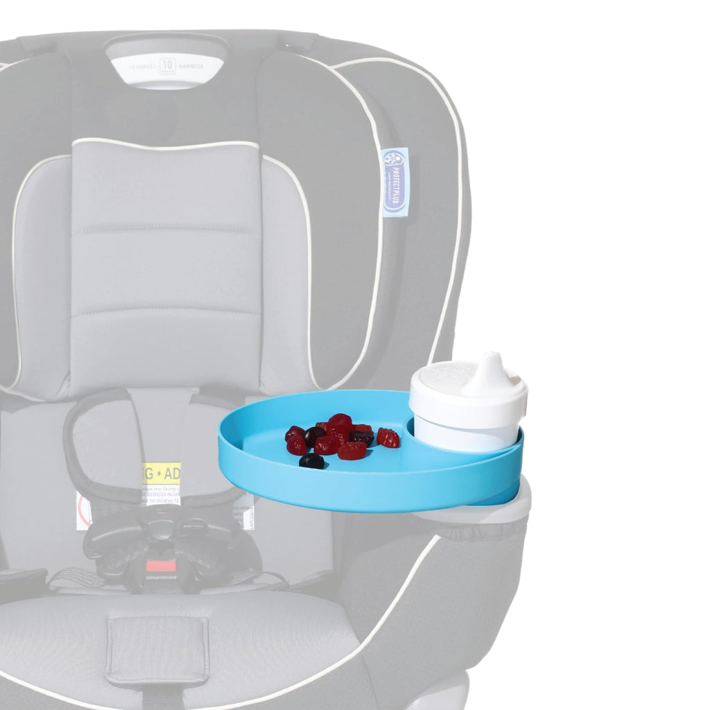 Travel Tray Oval USA Made Extend Your Current Cup Holder to Hold Your Cup Plus A Tray for Snacks, Toys and Accessories. Use in a Car Seat, Booster, Stroller, Golf Cart, Outdoor Chair, (Peach)