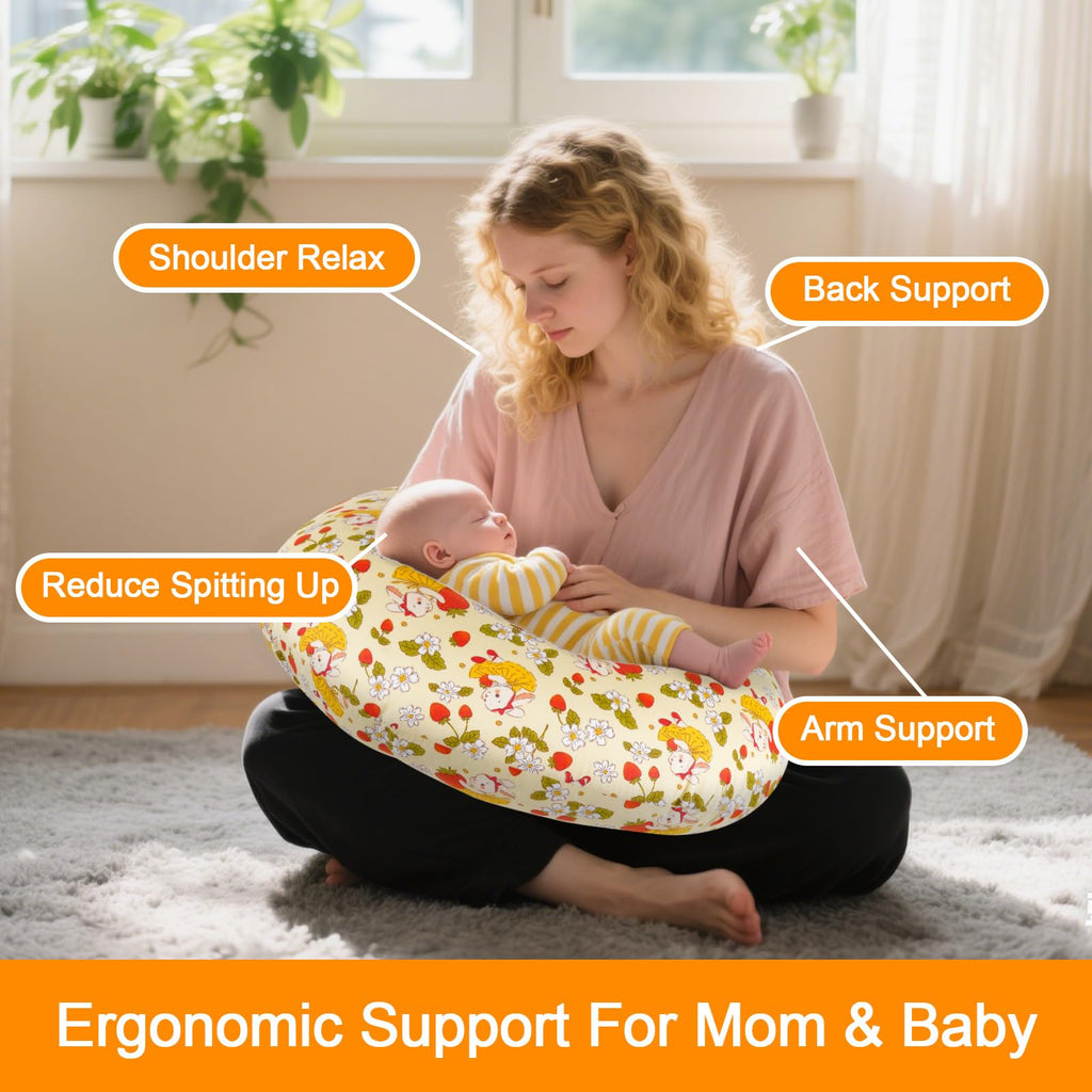 x-vesolje Baby Nursing Pillow for Breastfeeding, Adjustable Breastfeeding Pillow for Bottle Feeding, Nursing Support Pillow for Mom and Baby Healthier Nursing, Removable Cover- Bunny