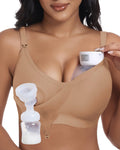 As Fairy Wireless Seamless Pumping Bra Hands Free Nursing Bra Wirefree Comfort Wearable Breast Pump Bra Regular Plus Size (Coral Pink S Plus)