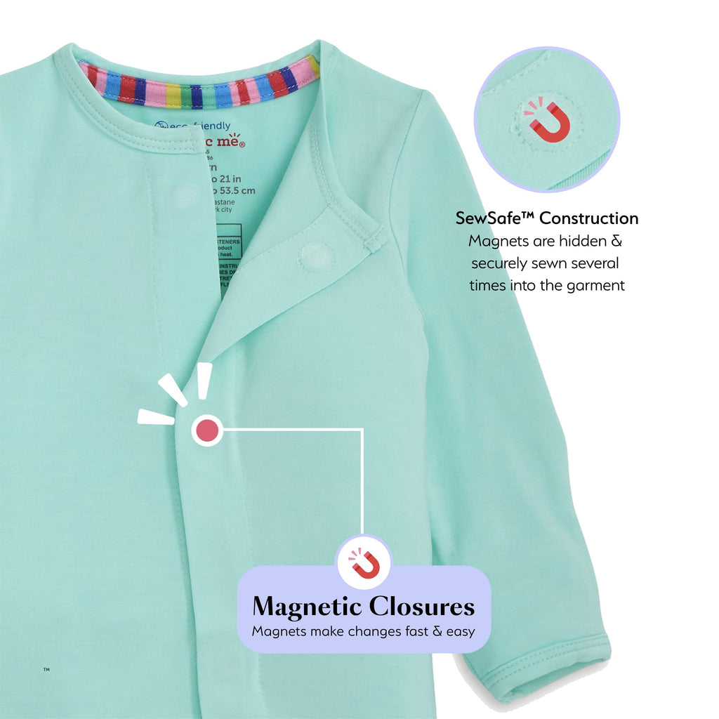 Magnetic Me Girls Modal Magnetic Baby Footie Pajamas | Silky Soft Modal Fabric | Hoppy Garden | 3-6 Months
