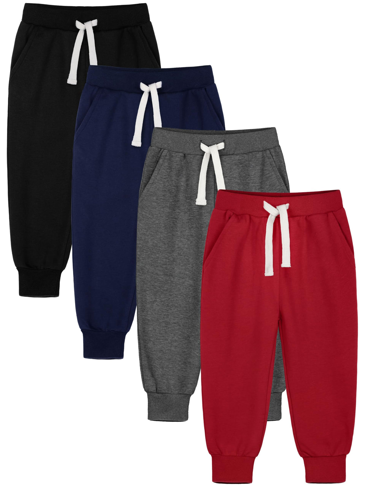 HXP 4 Pack Toddler Boys Sweatpants Cotton Toddler Pants Boys Kids Joggers