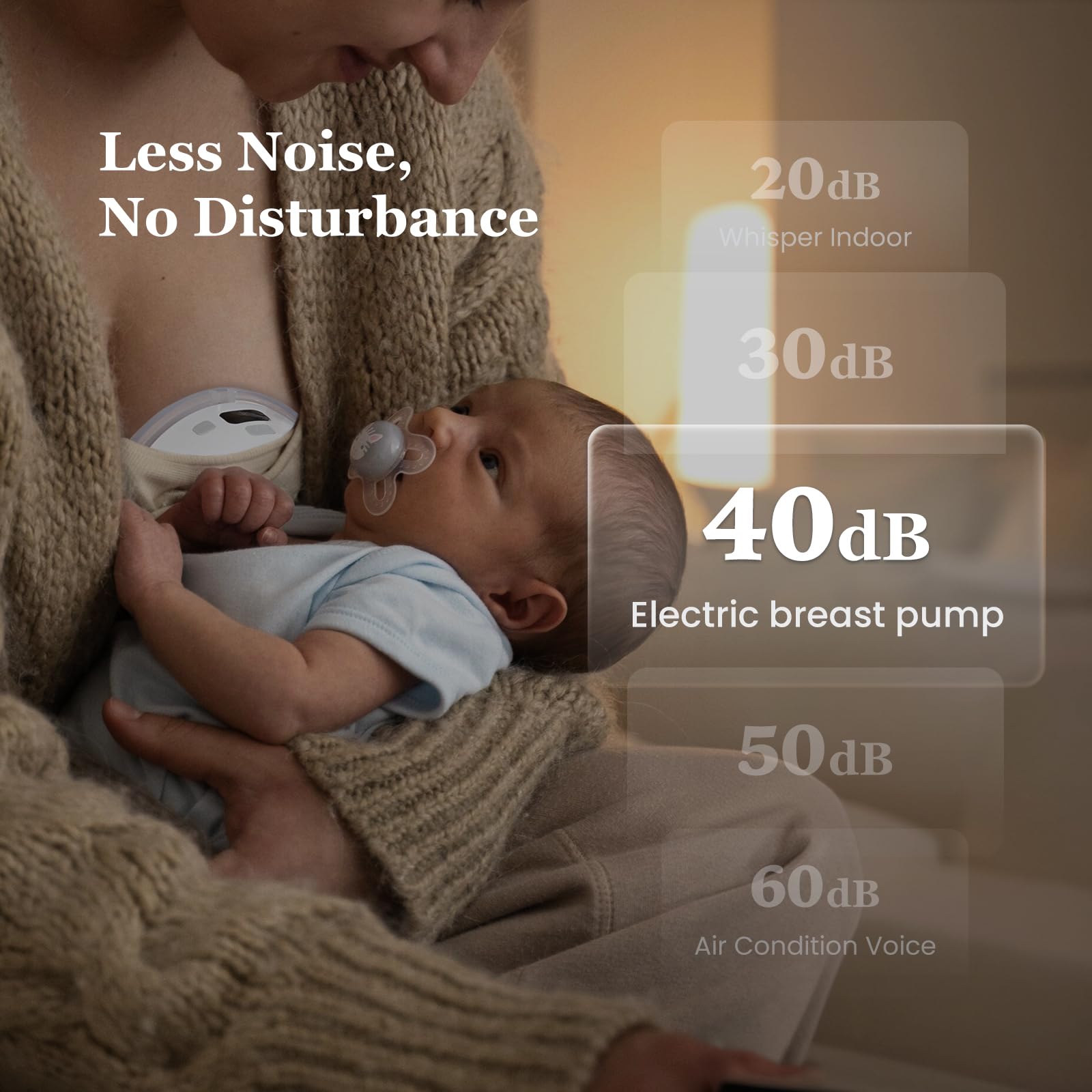 Mcadero M1 Upgrade Wearable Breast Pump with 4 Modes & 12 Levels，Breastfeeding Pump with LED Display，Ultra Quiet & Lightweight，2 Pack White